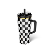 Era Flip 30oz | Black & White Checkered Tumbler | BrüMate