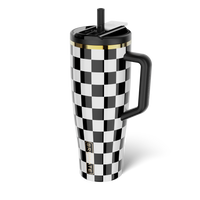 Era Flip 40oz | Black & White Checkered Tumbler | BrüMate