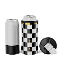 Hopsulator Trio | Black & White Checkered Can Coolers | BrüMate