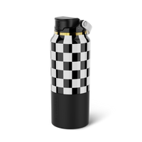 Rise 35oz | Black & White Checkered Tumbler | BrüMate