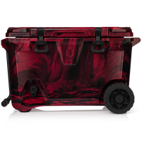 BrüTank 55-Quart Rolling Cooler | Red & Black Swirl